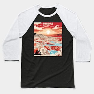 Pamukkale Turkey Sunset Vintage Retro Travel Tourism Baseball T-Shirt